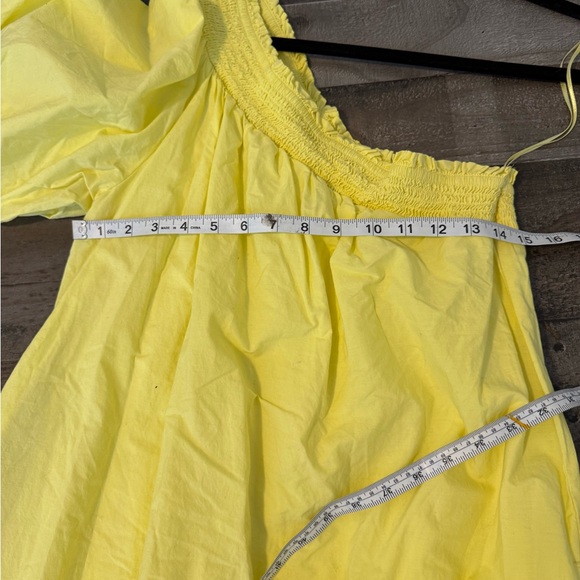 Anthropologie Maeve Yellow One Shoulder Maxi Dress Cottagecore Resort M - Picture 6 of 8
